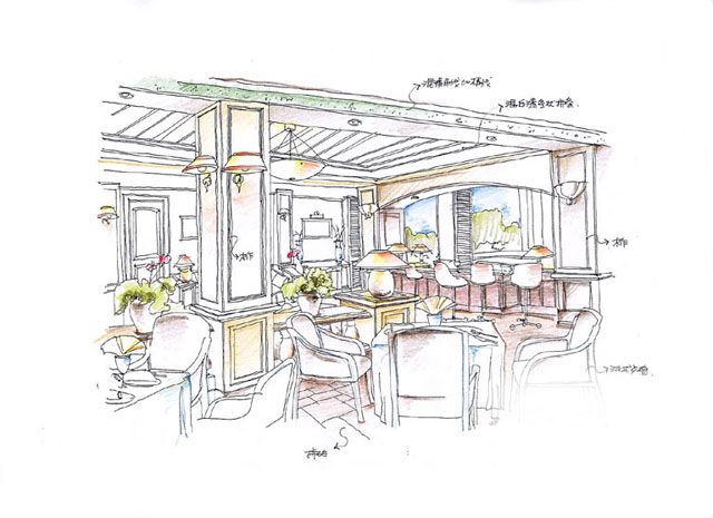 工程相关手绘图-阮斌的设计师家园-餐饮酒吧