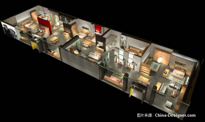 板式家具展厅效果图-宁凌蒙的设计师家园-专卖展示店