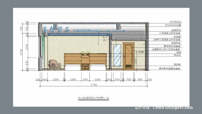 标准客房a立面图-徐墨的设计师家园-商场