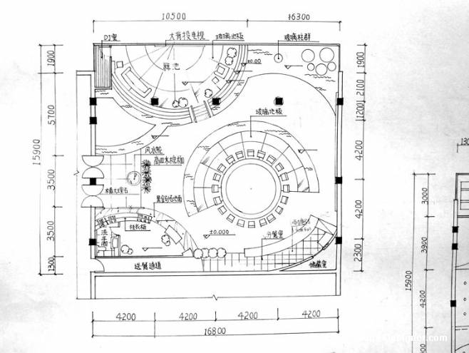 手绘平面图-max的设计师家园-餐饮酒吧