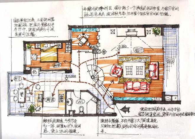 来张手绘平面图-谢志贤的设计师家园-住宅公寓