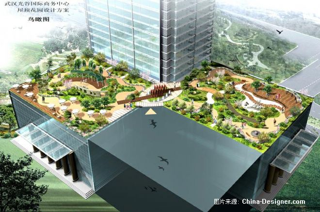 屋顶花园设计方案出图鸟瞰图
