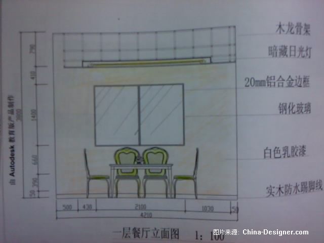 一层餐厅立面图