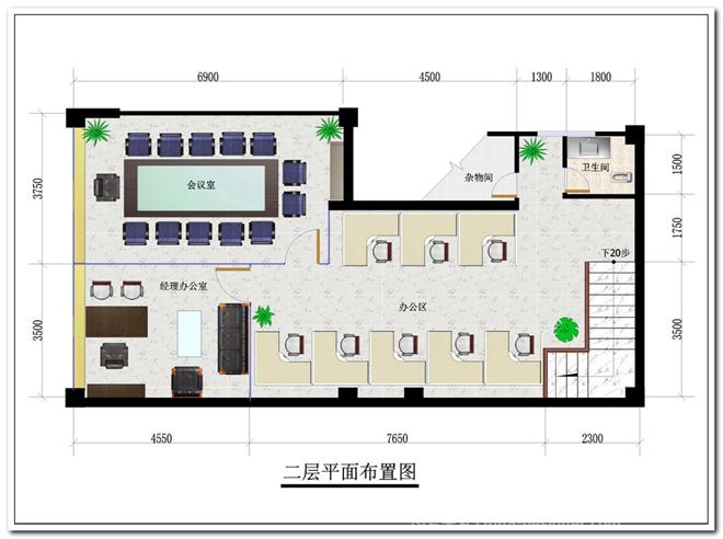 2宝兴联通办公室二层平面图