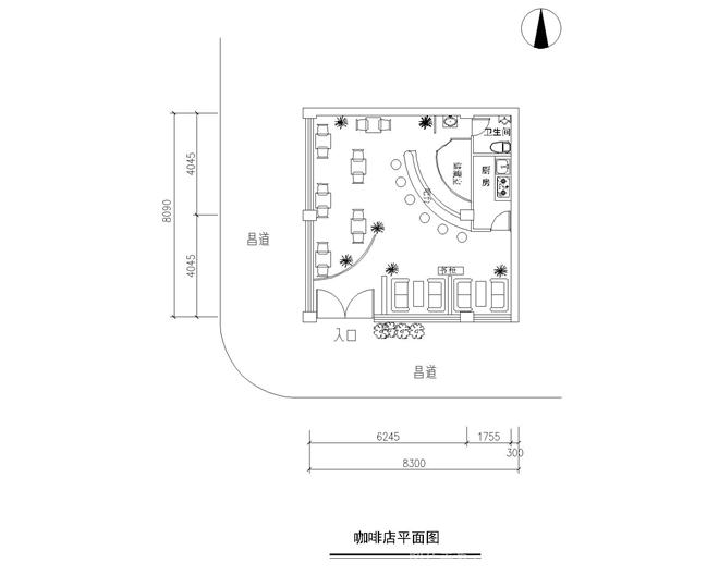 咖啡店平面和立面图-李梦玲的设计师家园-咖啡厅/咖啡吧