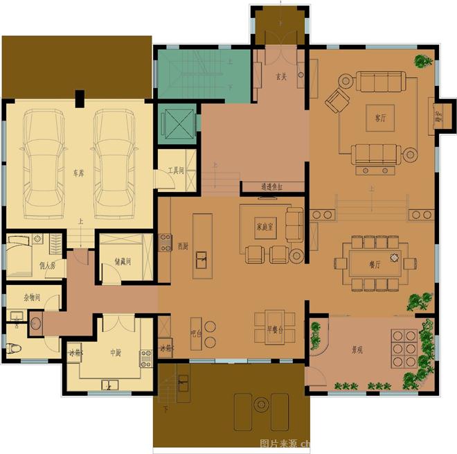私人别墅-申彤的设计师家园-厨房,客厅