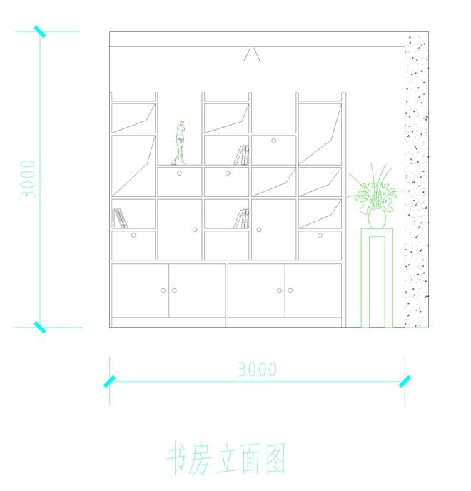 cad完成图 书柜立面ppt