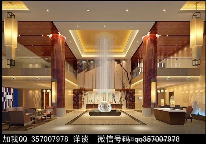 酒店大堂设计案例效果图-室内设计师93的设计师家园-政务酒店,经济型