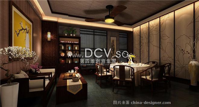 西安中式禅意餐厅设计-宝鸡青阶茶室-dcv第四维设计的设计师家园