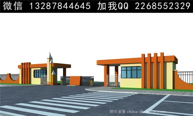 工厂大门 学校大门设计案例效果图 -室内设计师93的设计师家园-服务