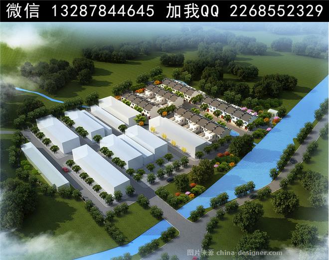 新农村建设规划设计案例鸟瞰效果图-景观设计装饰设计的设计师家园