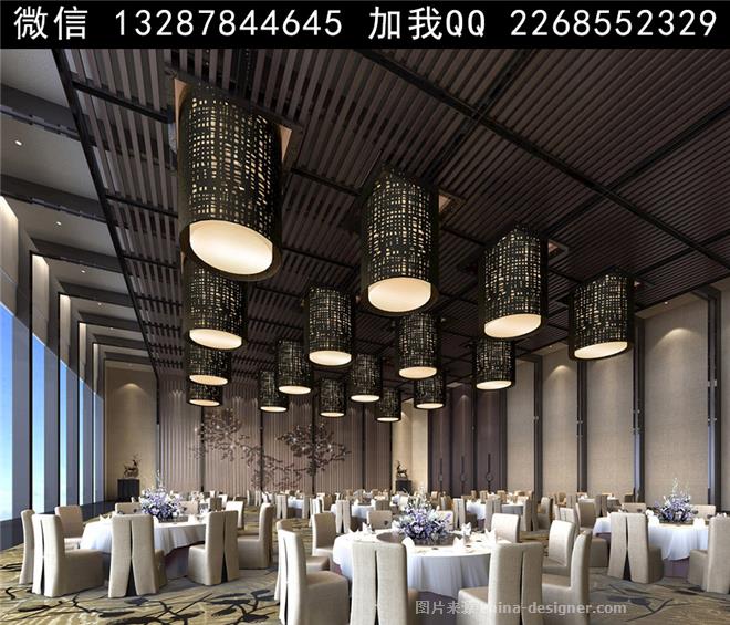 宴会厅室内设计案例效果图-景观设计装饰设计的设计师家园-小吃店