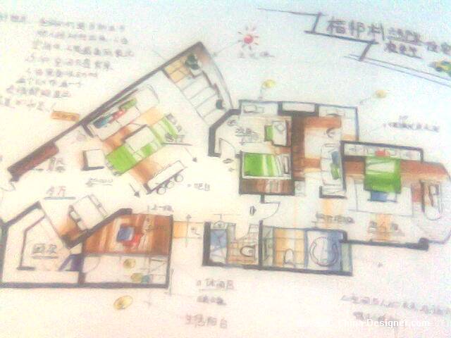 马克笔手绘平面图001-杜鑫的设计师家园-酷家