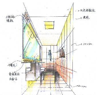 图像-06-卡尼成的设计师家园-首层卫生间手绘