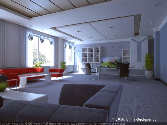 室效果陈飞效果副本-陈甲飞的设计师家园-20-30万,办公室,灰色,现代