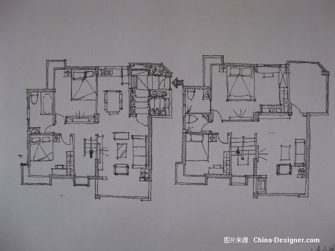 家装手绘方案1-黄忠良的设计师家园-平面图