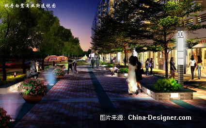 商业街夜景效果图1-福州瀚林苑景观设计有限公司的设计师家园-as