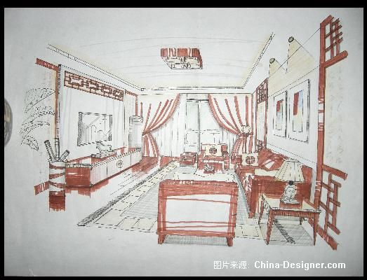 快速手绘客厅-许清平的设计师家园-10-20万,温馨,现代,中式