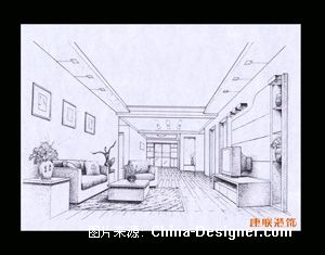 手绘效果图2-4-顾康宁的设计师家园-客厅