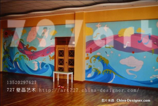 北京727art幼儿园舞蹈室壁画-陈雷的设计师家园-幼儿园手绘,幼儿园