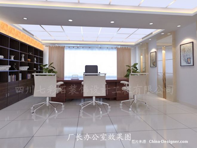 厂长办公室效果图-刘军的设计师家园-100-200万,跃层,办公室,白色