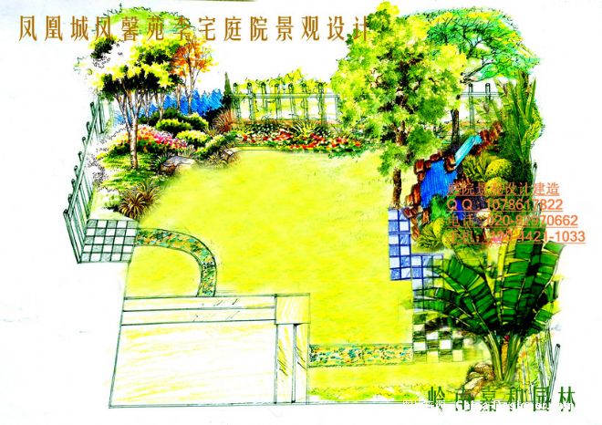 凤馨苑李宅花园设计效果图修方案2-岭南嘉和园林建设有限公司的设计师