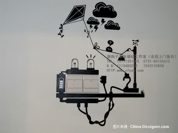 创意开关墙绘-长沙墙绘公司-子非鱼手绘墙的设计师家园-装饰墙画