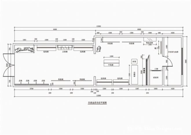 金昌步行街服装店平面图-梁勇飞的设计师家园-5-10万,现代,灰色