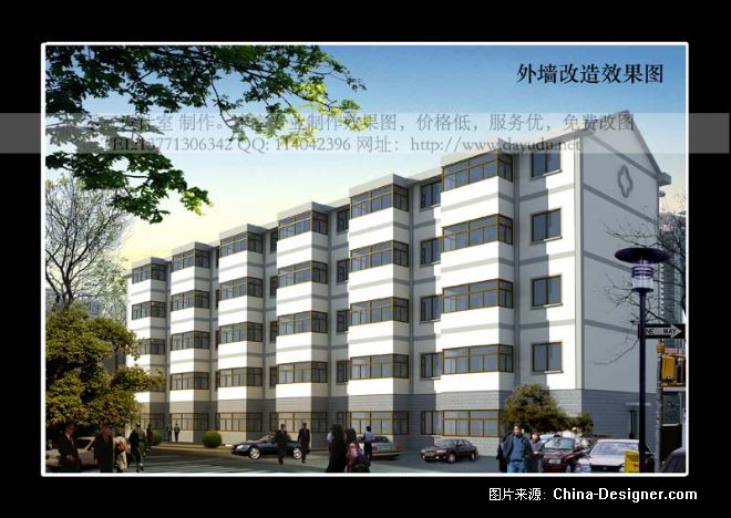 外墙改造效果图-高维良的设计师家园-建筑,室外,外墙,小区