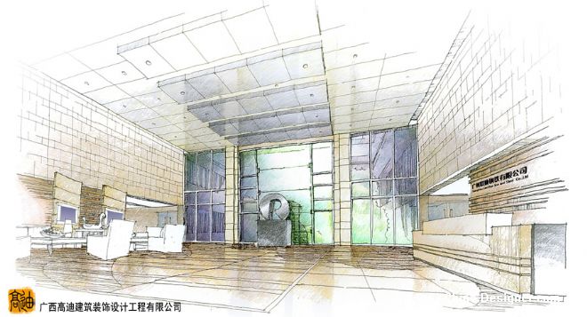 《大堂手绘图副本》-设计师:广西高迪建筑装饰设计.师