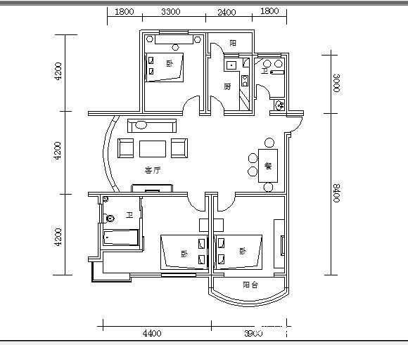 建筑设计套房平面图1-向立春的设计师家园-温馨,现代,中式