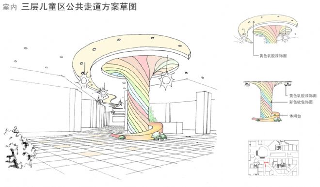 儿童区公共走道方案-李春浩的设计师家园-商业室内设计