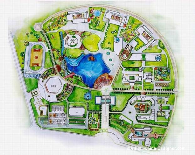 校园绿化设计图图片