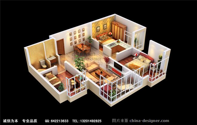 3d立體戶型圖渲染,鳥瞰效果圖製作-葛先生的設計師家園-三維戶型圖